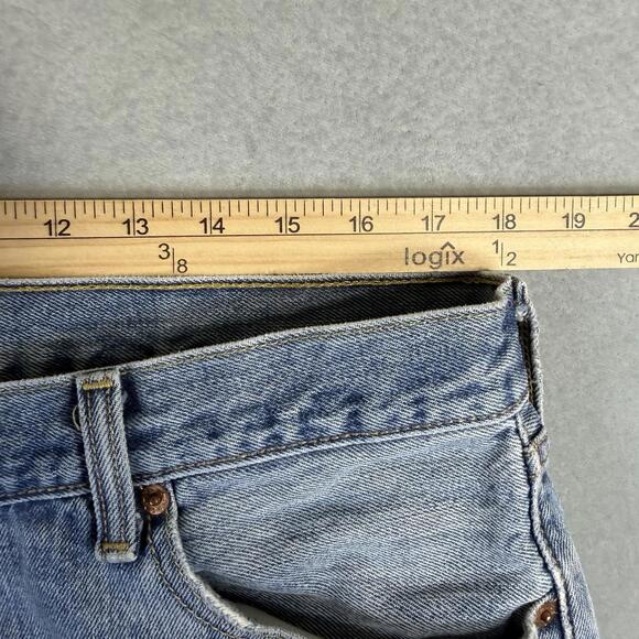 Levis 501 Jeans Mens 36x32 Blue Medium Wash Straight Leg Original Denim - Picture 6 of 7
